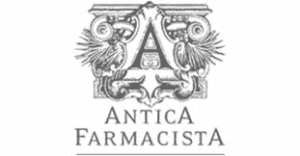 Antica Farmacista logo featuring elegant vintage-inspired design with ornate elements.