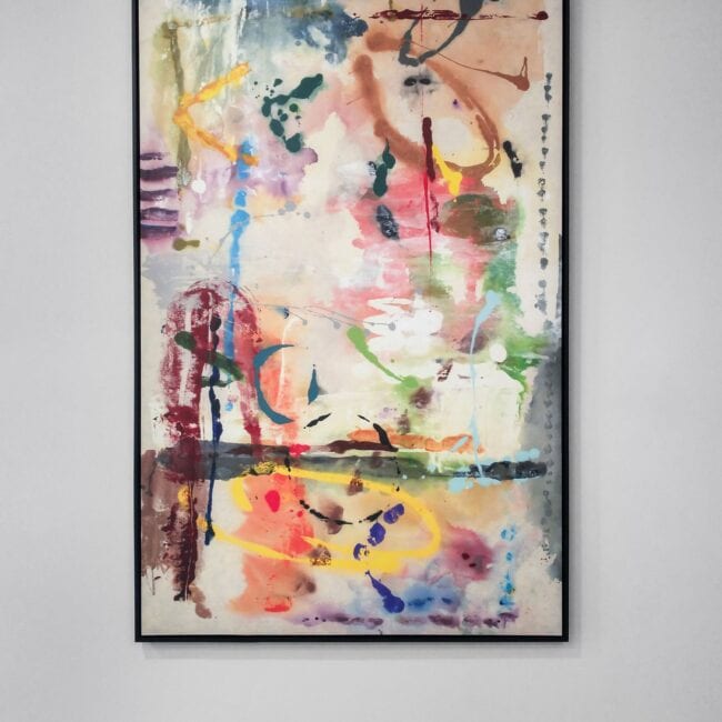 Bright, dynamic artwork featuring a mix of colors and bold strokes for modern interior decor.