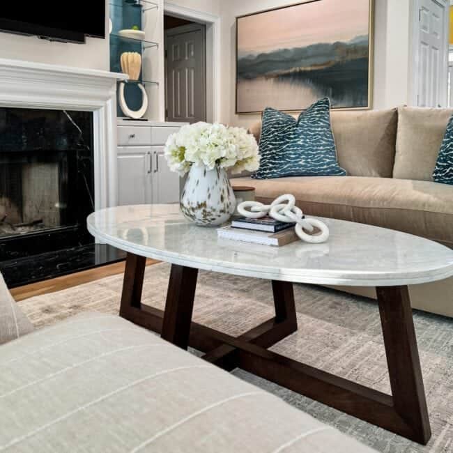 Stylish interior with modern furniture and decorative accents.