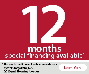 Promotional offer for 12 months of flexible financing now available.