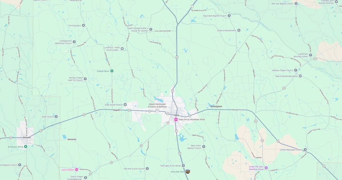 Detailed map showing city streets, highways, and nearby landmarks for navigation.