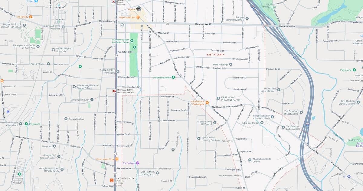 Atlanta transit map showing bus and train lines across the city.