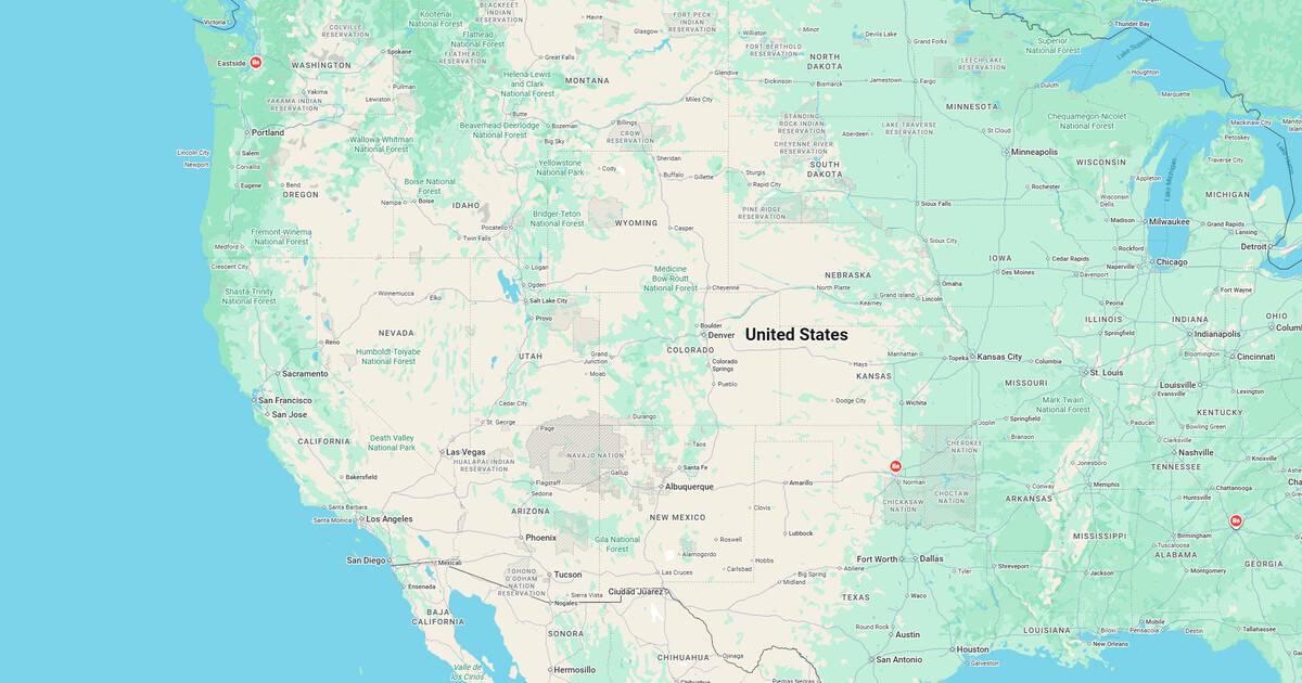 Map of the western United States showing mountain ranges and terrain features.
