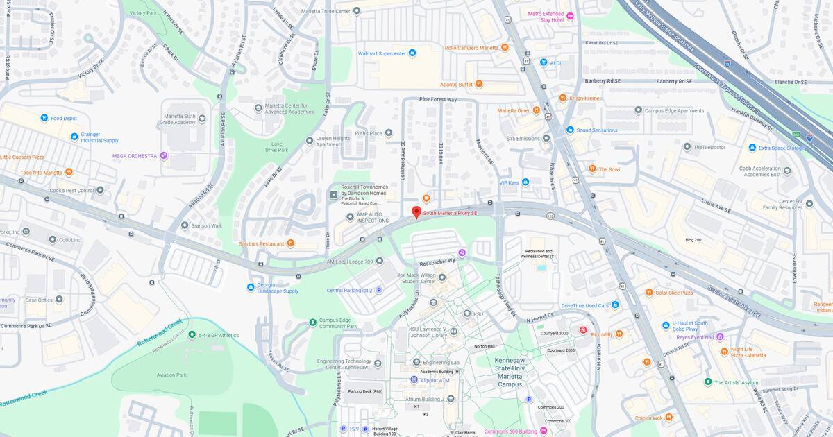 Detailed map showing streets, parks, and transit options in a residential area.